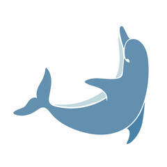 Aquatic mammal dolphin. Flat vector graphics.