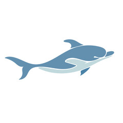 Aquatic mammal dolphin. Flat vector graphics.