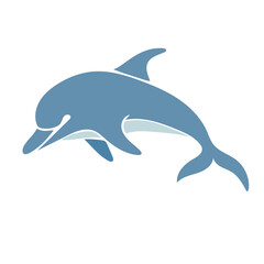 Aquatic mammal dolphin. Flat vector graphics.