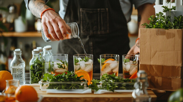 A DIY cocktail or mocktail kit with recipe cards and premium ingredients for mixing up delicious drinks at home — Creation and Development, Success and Achievement, Love and Respec