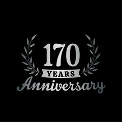 Fototapeta premium Celebrating 170 years anniversary logo design template. 170th anniversary celebrations logotype. Vector and illustrations.