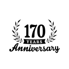 Celebrating 170 years anniversary logo design template. 170th anniversary celebrations logotype. Vector and illustrations.