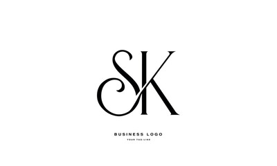 SK, KS, S, K, Abstract Letters Logo Monogram