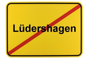 Illustration eines Ortsschildes der Gemeinde Lüdershagen in Mecklenburg-Vorpommern