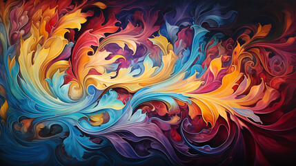 A cosmic dance of vivid colors and swirling patterns