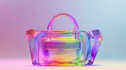 Colorful transparent purse concept design isolated on simple background, fashion idea