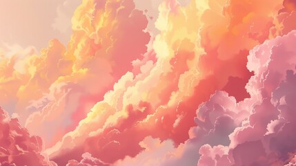 Dramatic orange pink clouds scene backgrounds