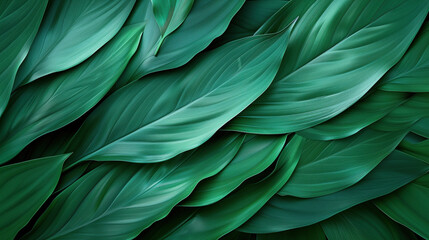 Lush Green Leaf Texture in Vibrant Botanical Pattern.