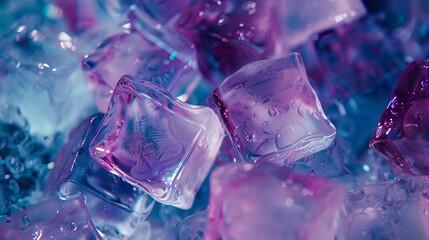 Ice cubes background banner