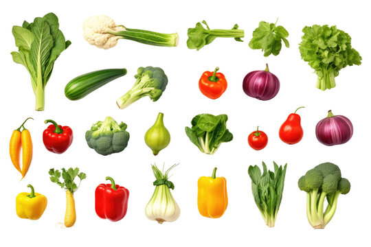 Vegetables Isolated on Transparent Background