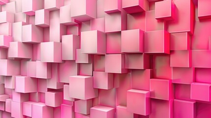 Pink cubic abstract background. AI generative.