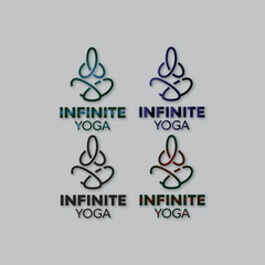 Infinite yoga logo design concept vector