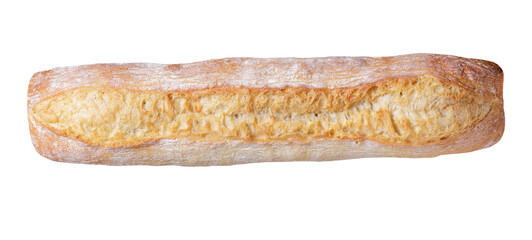 fresh bread isolated on transparent background, top view