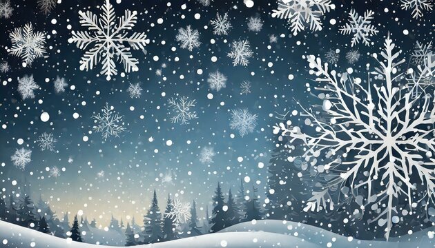 Arri&egrave;re-plan hivernal. Il neige ! C'est Des flocons de neige en chute libre sur fond bleu