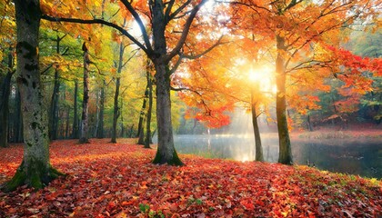 Fototapeta premium Automne. Scène d'automne. Beau parc automnal. Belle nature. 