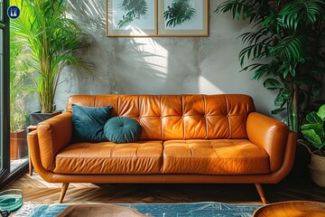 Couch and plant in living room