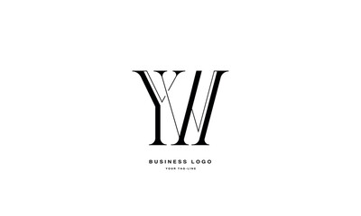 Alphabet Letters YW, W Y, Initials Logo Monogram