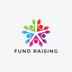 fund raising charity logo design vector
