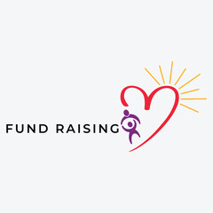 fund raising charity logo design vector