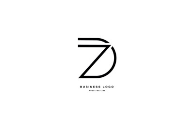 Alphabet Letters ZD, DZ, Initials Logo Monogram