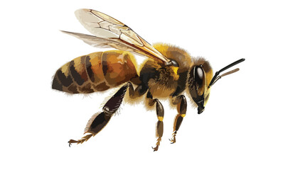 Bee Flying Animal Isolated on White Background Vector - obrazy, fototapety, plakaty