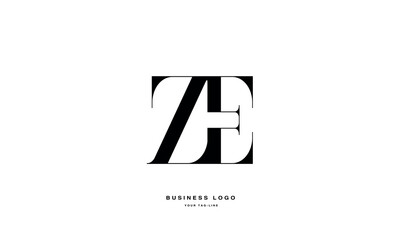 Fototapeta premium Alphabet Letters ZE, EZ, Initials Logo Monogram