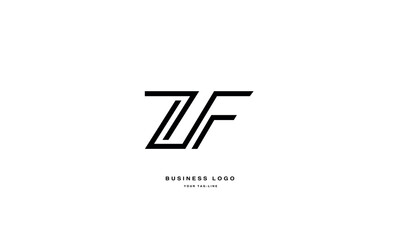 ZF, FZ, Z, F, Abstract Letters Logo Monogram