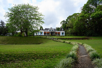 Le Domaine des Aubineaux Plantation Estate Museum Exterior of the House and Garden Park in Curepipe Mauritius on the Tea Route