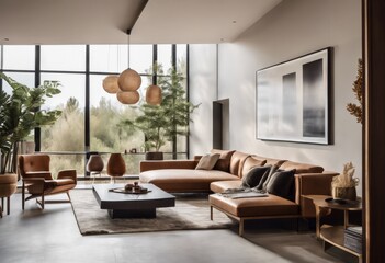 illustration, modern, design, apartment, indoor, living room, furniture, lifestyle, home, interior, copy space, sofa, luxury, comfortable, aesthetic, house, architecture, background, elegance
