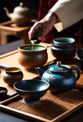illustration, unlocking secrets traditional japanese tea journey through zen gardens, ancient, asia, beauty, cultural, discover, discovery, enlightened, enlightening, explore