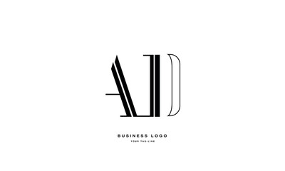 AD, DA, A, D, Abstract Letters Logo Monogram	
