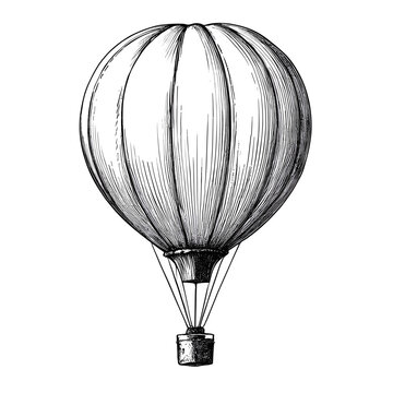 recommend clip art: Balloon vector Monochrome sketch drawing, black and white, monochrome engraving style