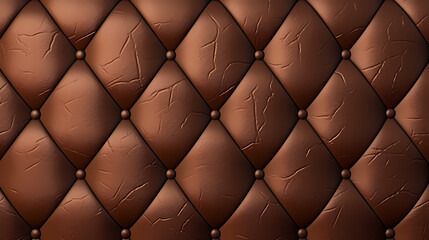 Naklejka premium Close-up texture of diamond-shaped stitched genuine leather
