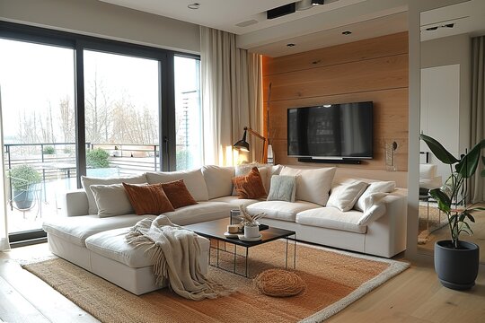 scandinavian style living room design.