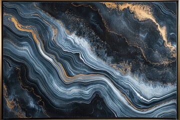 Luxurious abstract marble background with a beautiful combination of navy blue and gold