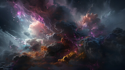 Obraz na płótnie Canvas a galaxy art with colourful clouds and stars