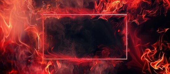 flames surrounding rectangular frame