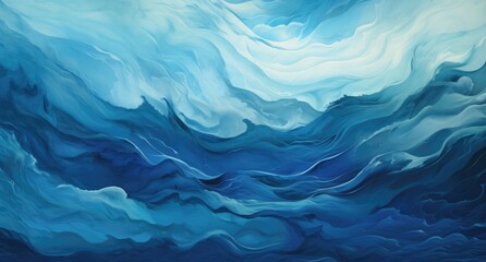 Obraz premium Blue and white waves in the ocean.