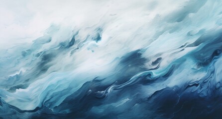 Blue and White Waves in the Ocean