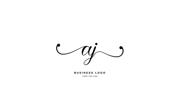 AJ, JA, A, J, Abstract Letters Logo monogram