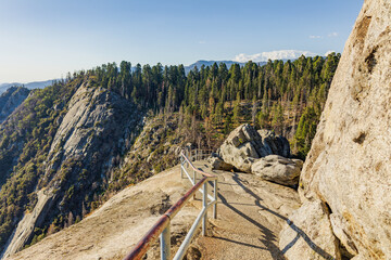 Descending the Moro rock