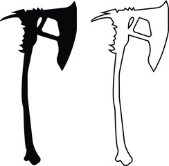 Axe icons set. Outline axe tool flat or line icon collection isolated on transparent background. Firefighter simple wood axe silhouette vector for web and app design, lumberjack symbol medieval weapon