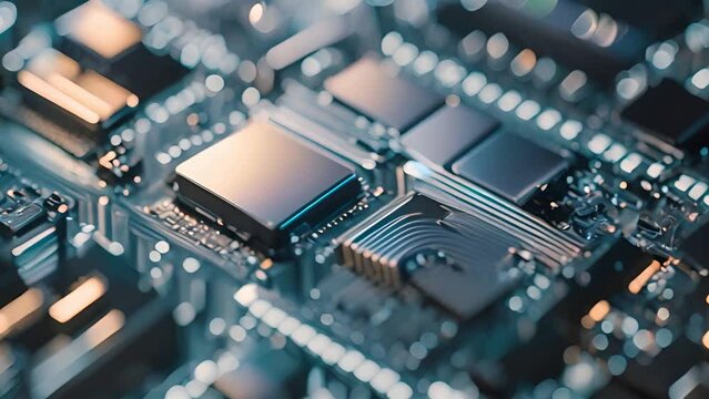 Close Up View of a Computer Motherboard Generative AI