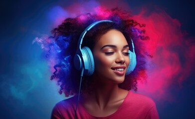 Woman in Tank Top Listening to Music With Headphones
