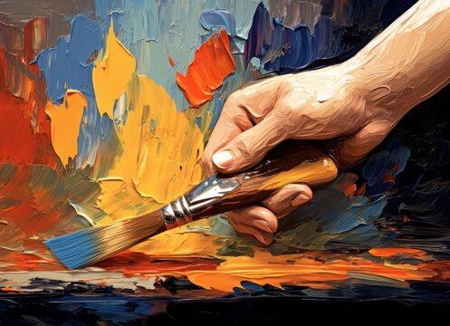 Person Holding a Paintbrush