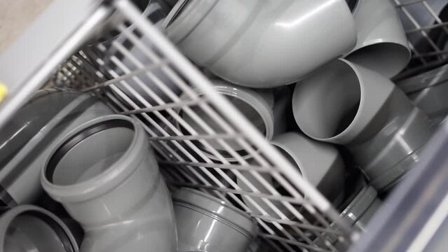 pipes for water and sewerage vertical video