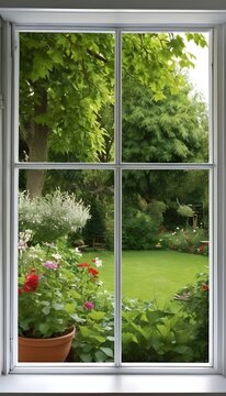 vista from the garden window in high definition (hd) creative photography image
