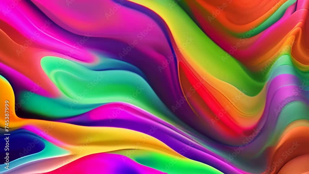 Poster multicolored background with wavy lines generative ai