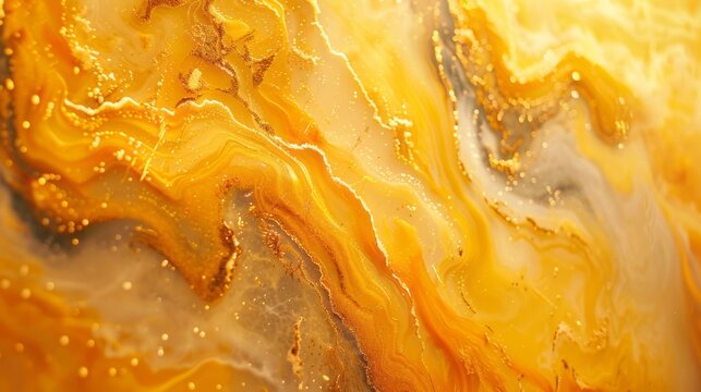 Yellow marble background with golden accents and subtle veining