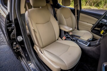 Passenger seat inside a car